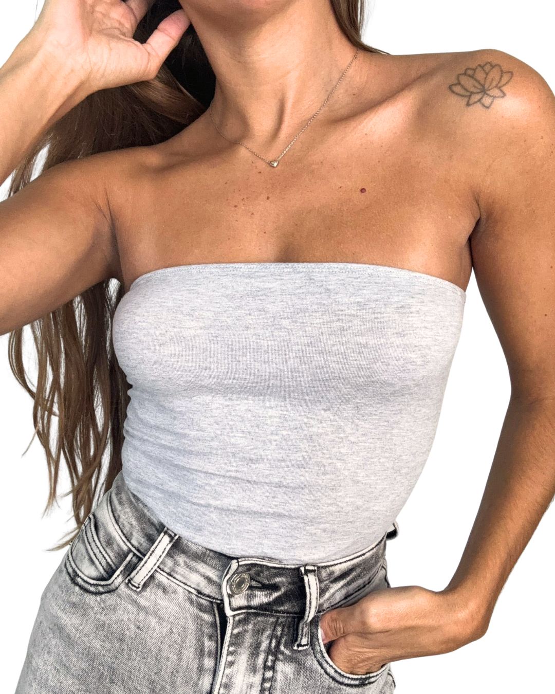 Mila Grey Tube Top