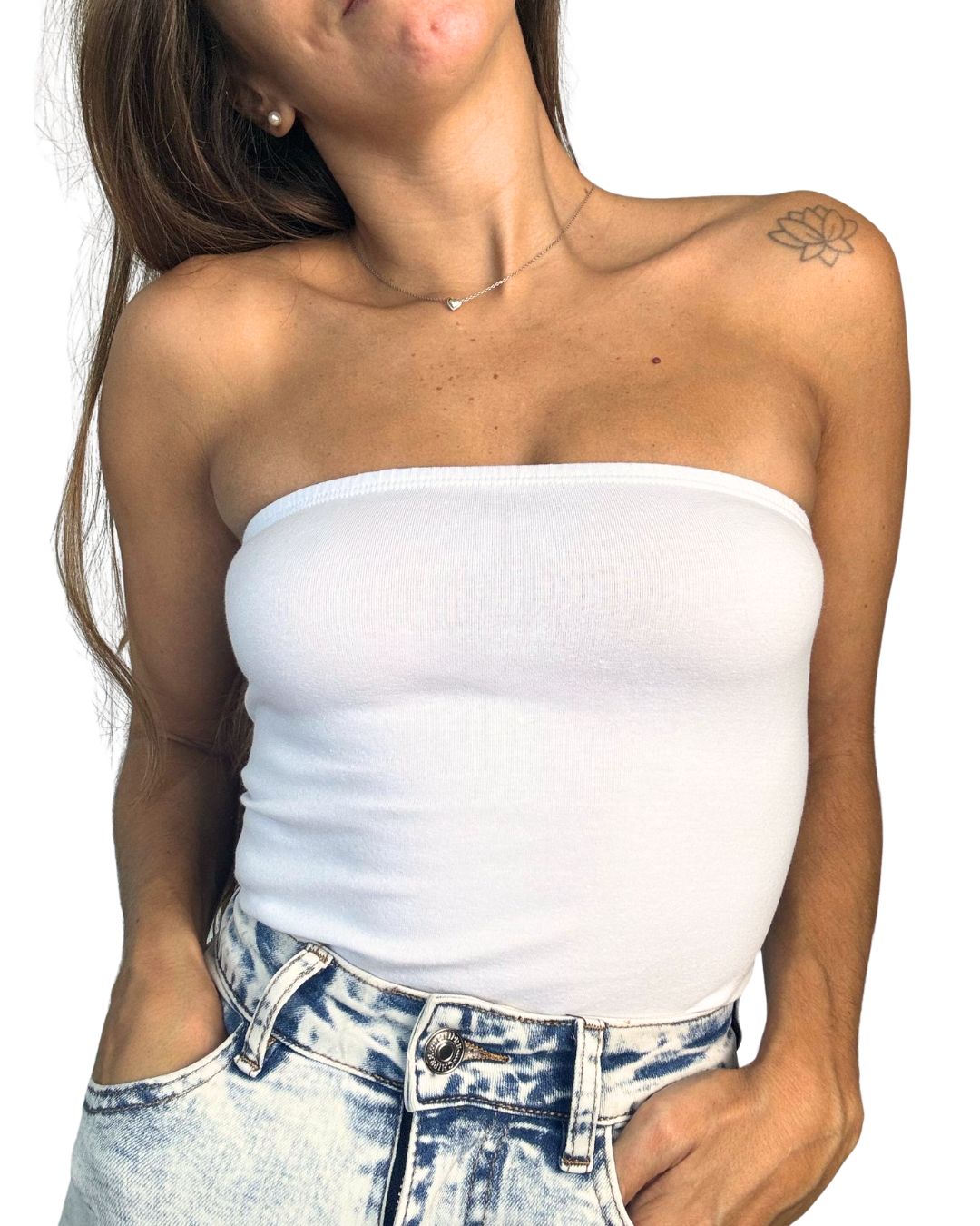 Mila White Tube Top