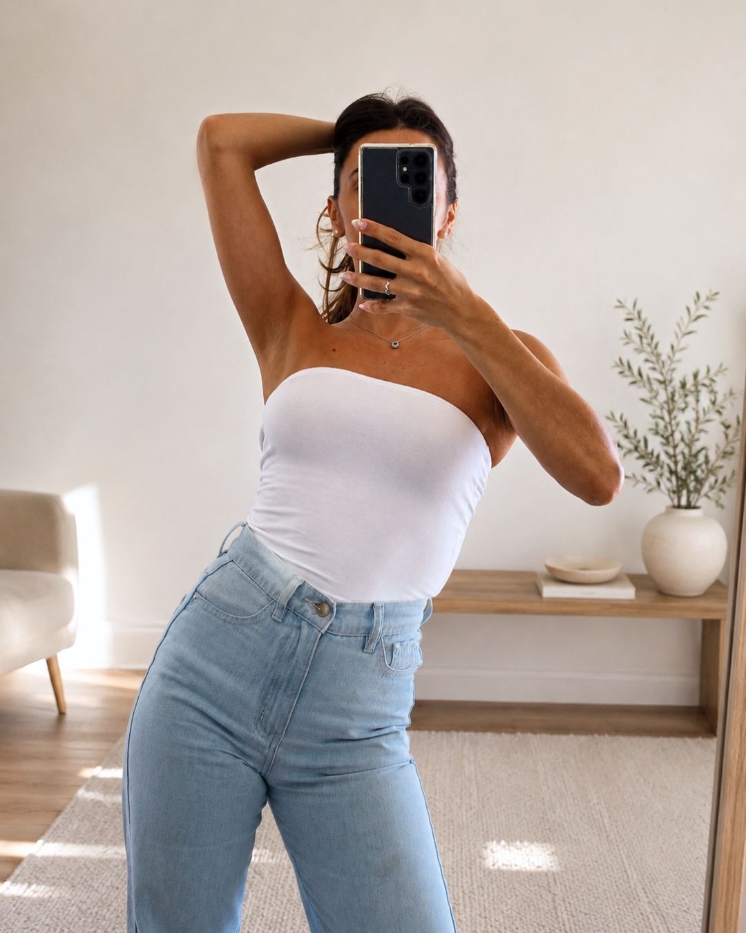 Mila White Tube Top