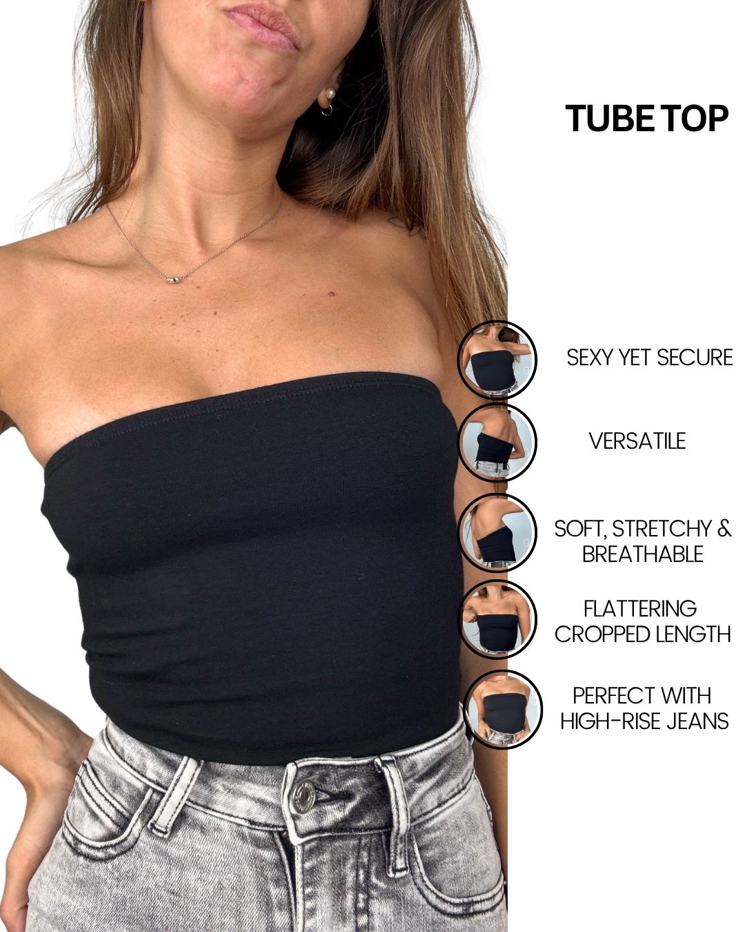 Mila Black Tube Top