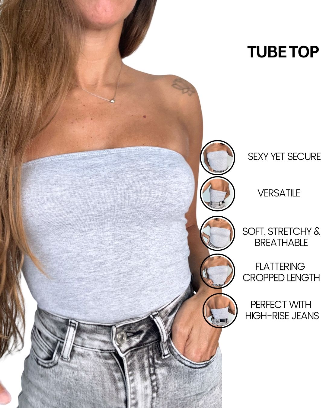 Mila Grey Tube Top