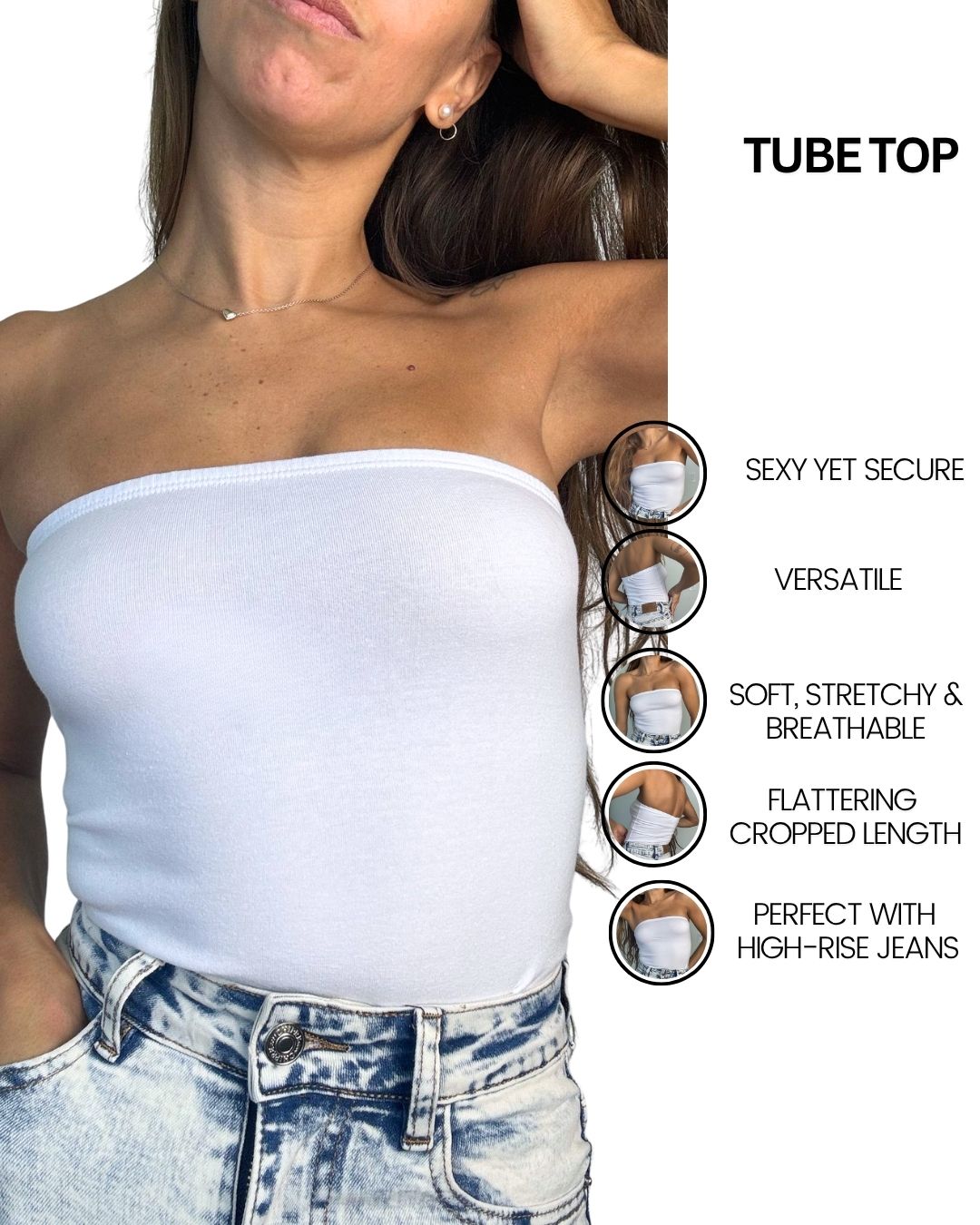 Mila White Tube Top