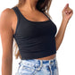 Selene Black Crop Tank Top