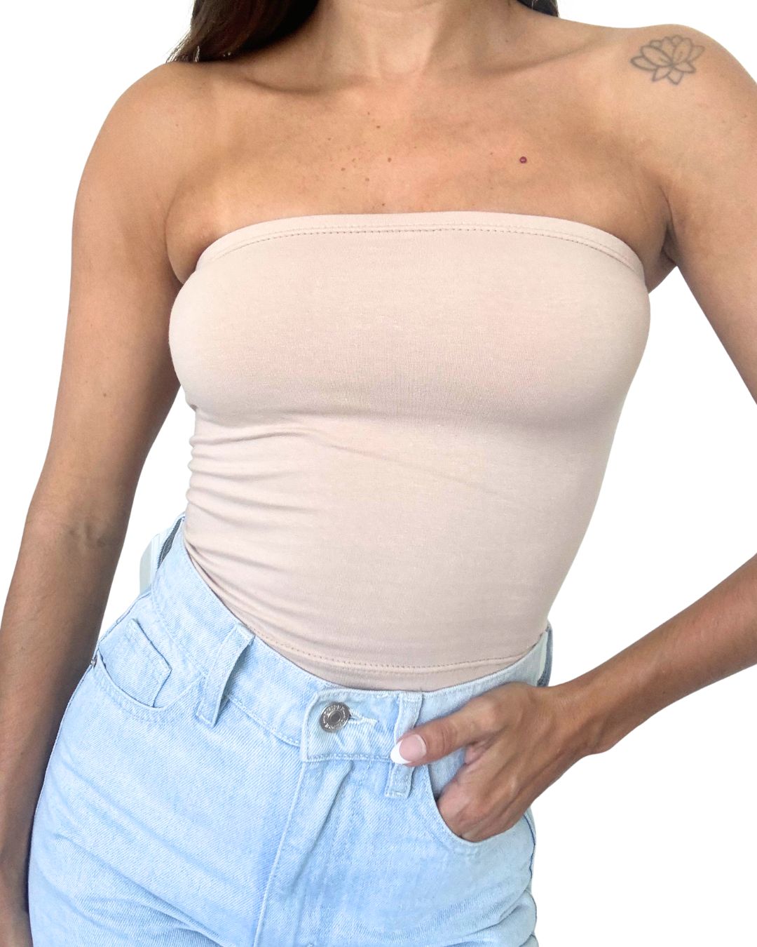 Mila Beige Tube Top