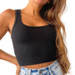 Selene Black Crop Tank Top