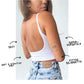 Hebe White Backless Crop Tank Top - Chipre Basic Denim