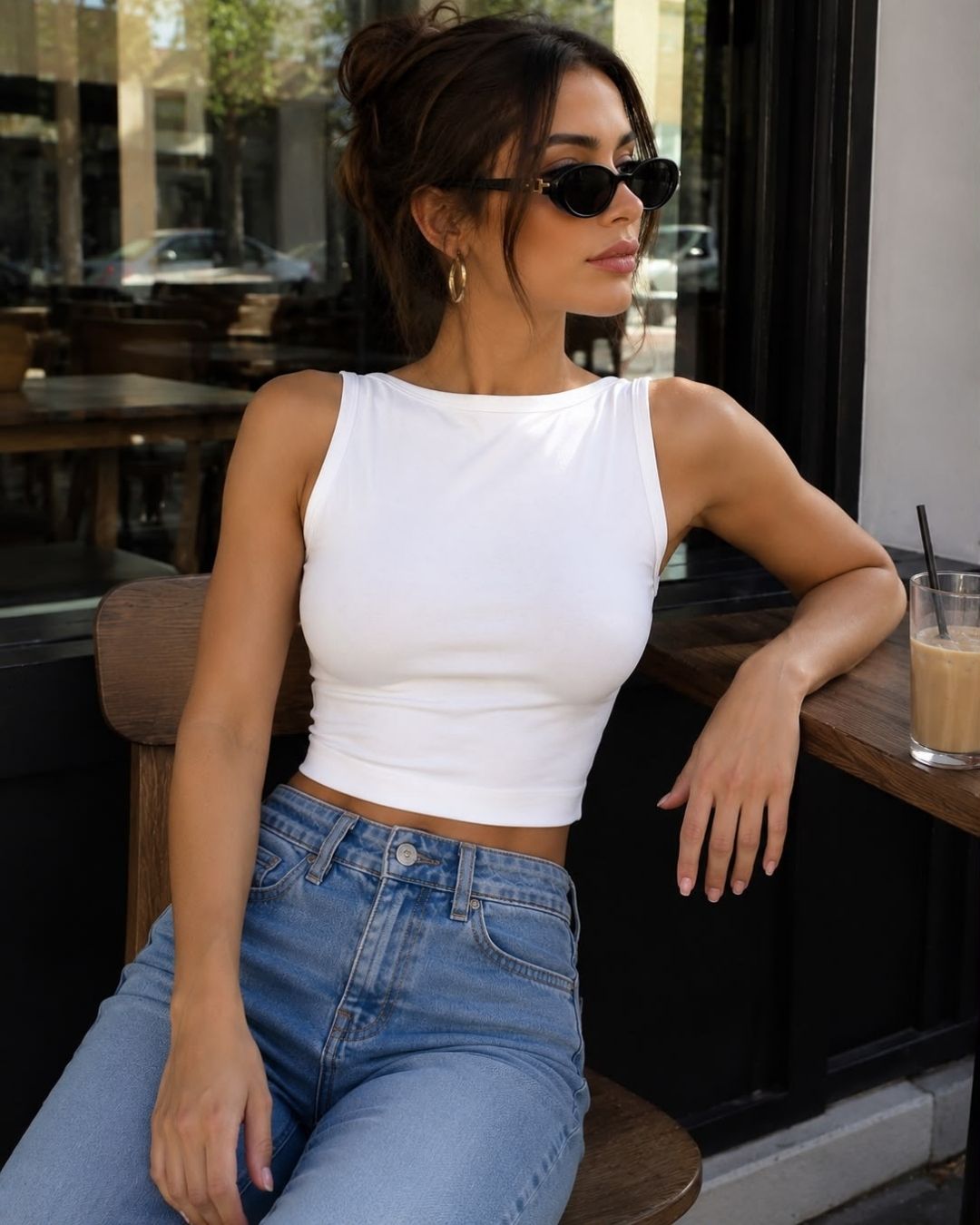 Iris White Backless  Crop Tank Top