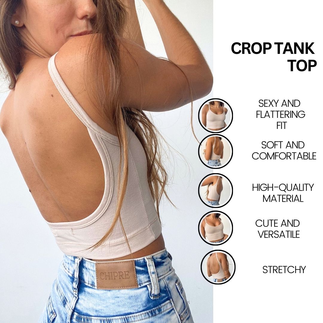 Hebe Beige Backless Crop Top