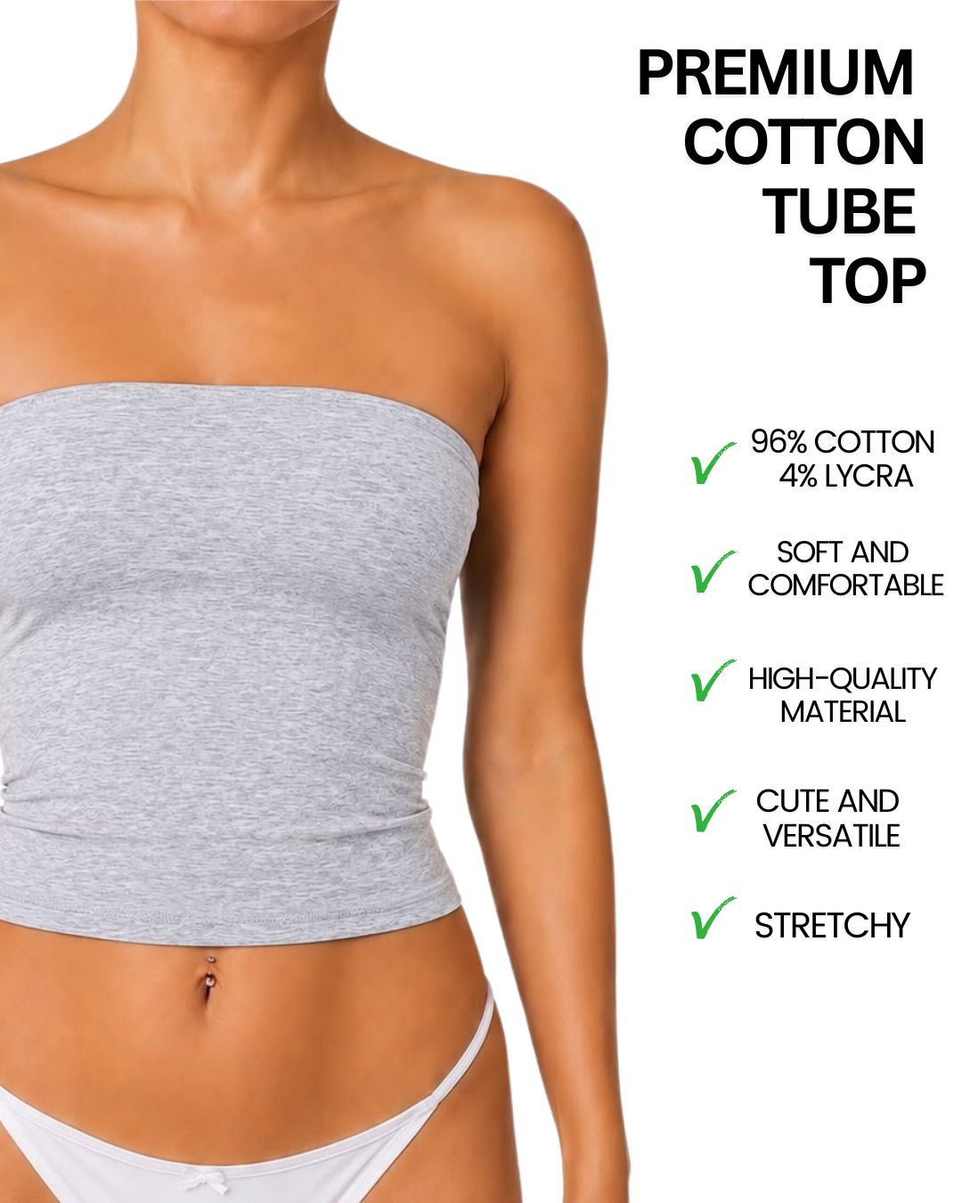 Mila Grey Tube Top