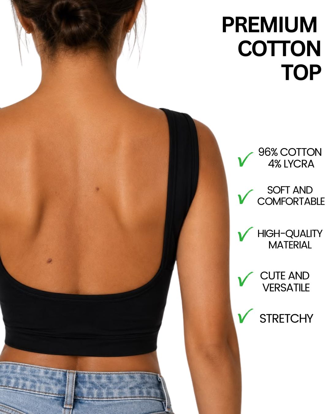 Iris Black Backless Crop Tank Top