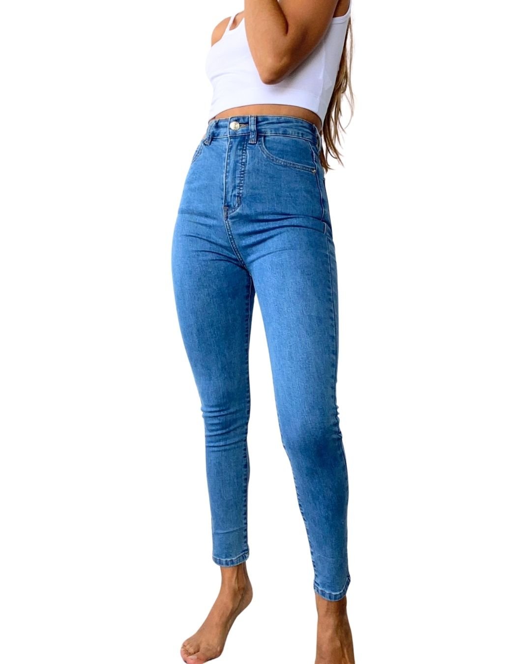 C&A Women's 5-Pocket Shapewear Jeans Casual Slim High Rise High Waist  Stretch Cotton Denim Lycra®