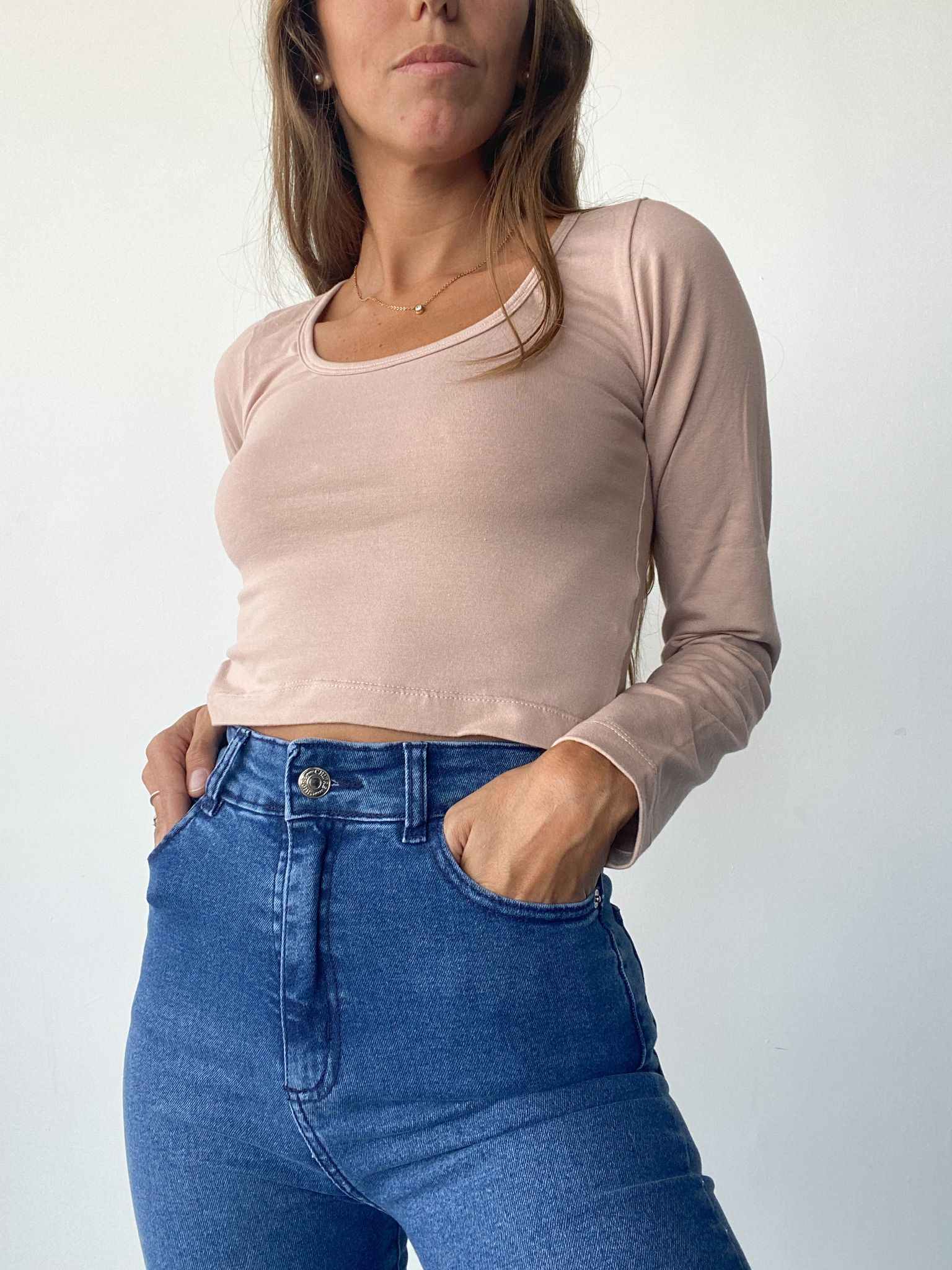 Atenea Beige Long Sleeve Top - Chipre Basic Denim